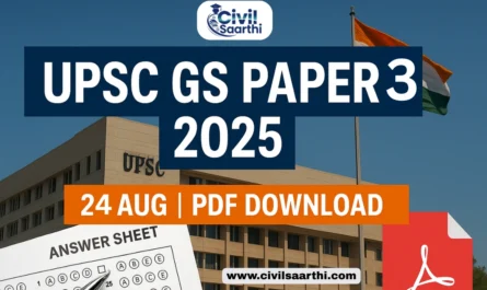 UPSC Mains GS Paper 3 2025 download PDF