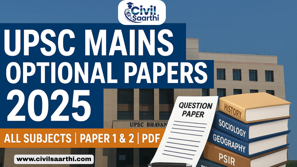 UPSC Mains Optional Question Paper 2025 Download PDF for All Optional Subjects