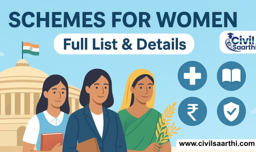 List of Government Schemes Related to Women 2025, Education, Health