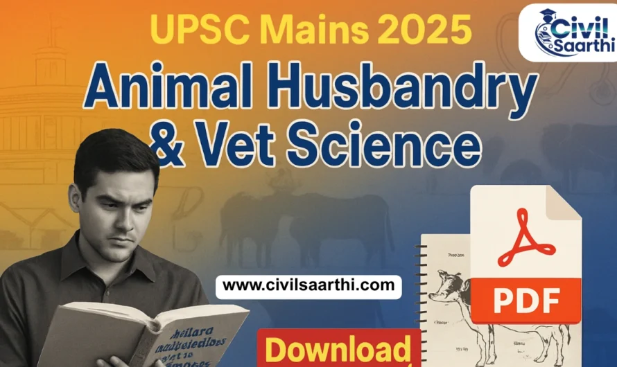 UPSC Animal Husbandry and Veterinary Science Optional Paper 2025 PDF