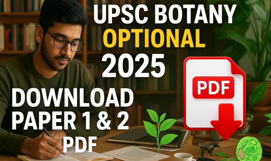 UPSC Botany Optional Paper 2025, Download PDF for Paper 1 & 2