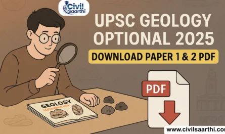 UPSC Geology Optional Paper 2025 Download PDF