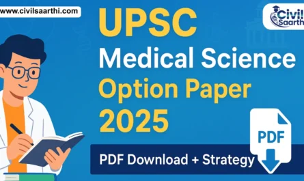 UPSC Medical Science Optional Paper 2025 Download Paper 1 & 2 PDF Here