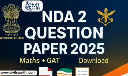 UPSC NDA 2 Question Paper 2025 for Maths & GAT