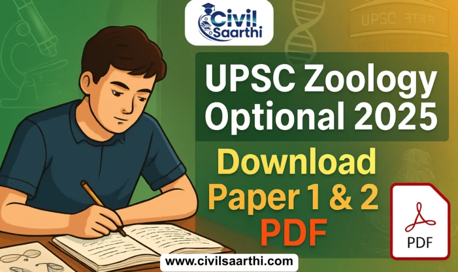 UPSC Zoology Optional Paper 2025 Download Paper 1 & 2 PDF