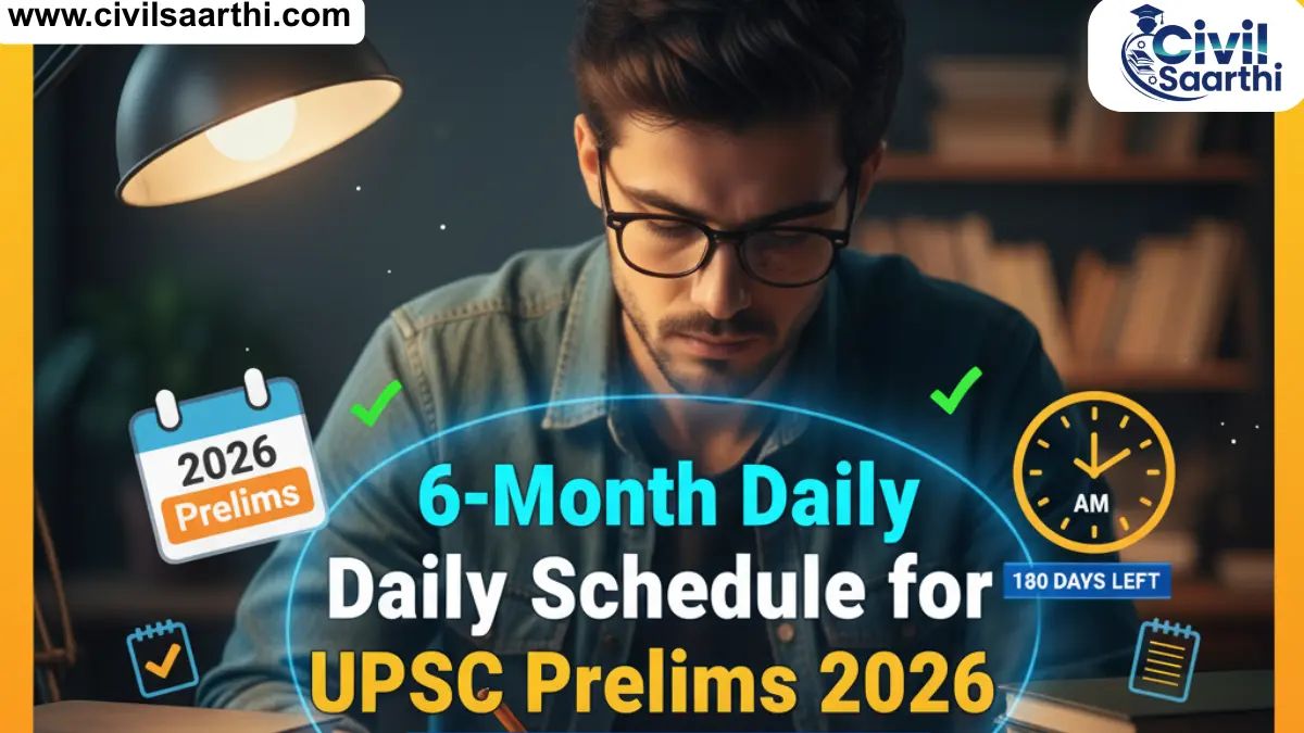 6-Month Daily Schedule for UPSC Prelims 2026, Full Study Plan, Routine & Strategy 7 6-Month Daily Schedule for UPSC Prelims 2026