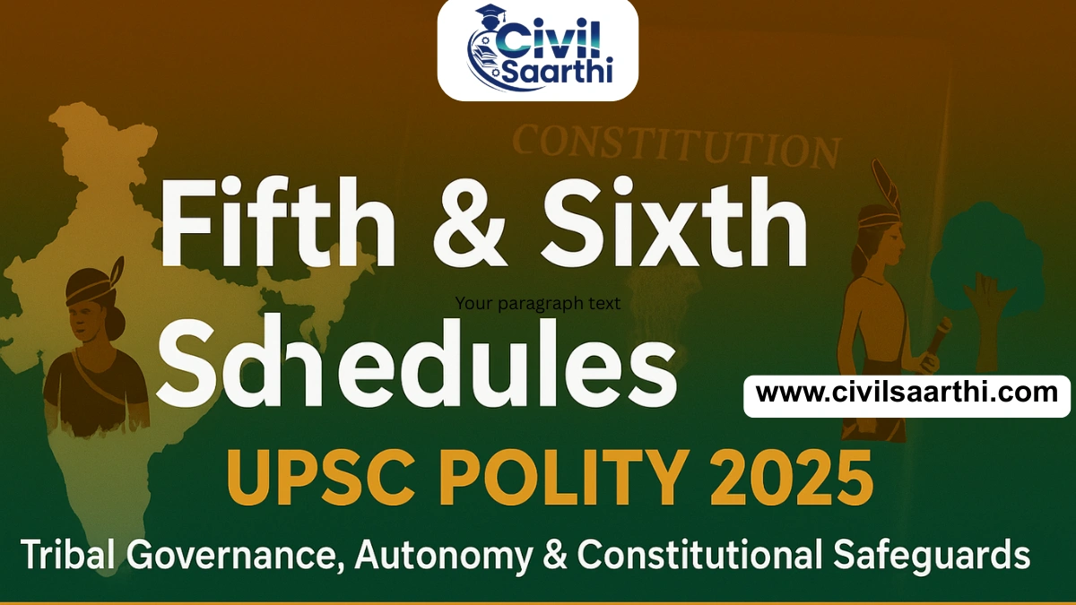 Fifth and Sixth Schedules of the Indian Constitution, UPSC Polity Notes 1 Fifth and Sixth Schedules of the Indian Constitution, UPSC Polity Notes
