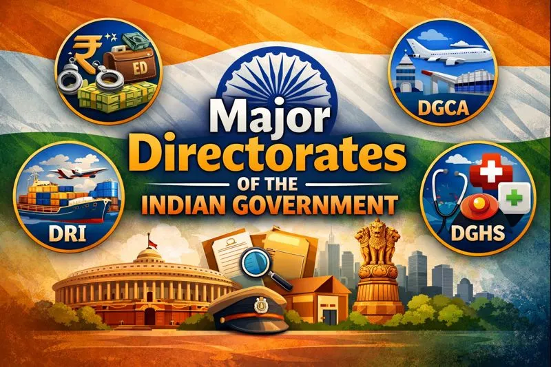 Major Directorates of the Indian Government, Functions, Powers & Ministries 1 Major Directorates of the Indian Government