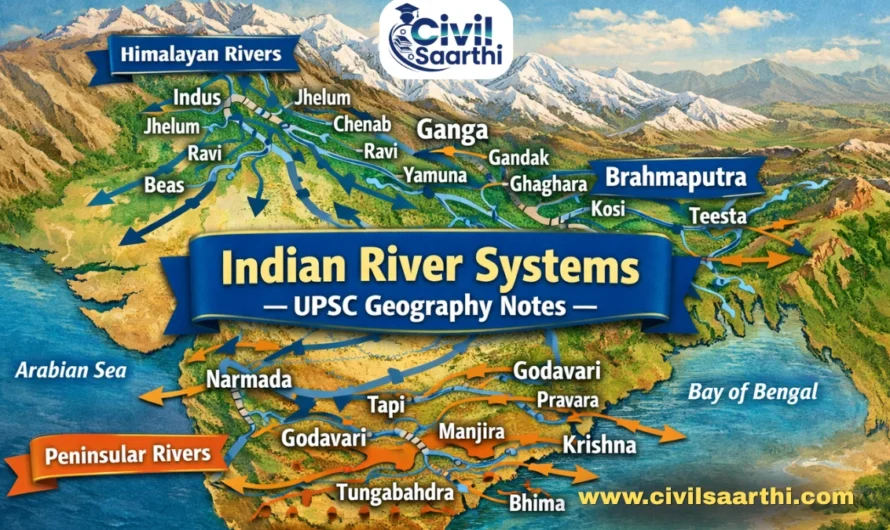 Indian River Systems, Classification, Tributaries, Maps, UPSC Geography Notes
