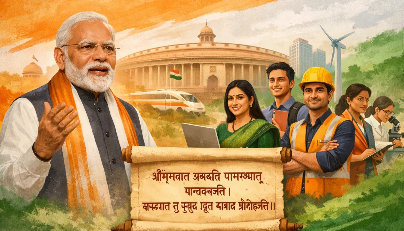 Prime Minister Shares Sanskrit Subhashitam Highlighting the Power of Self-Confidence for Viksit Bharat