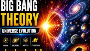 Big Bang explosion with galaxies, planets, and black hole showing universe evolution thumbnail